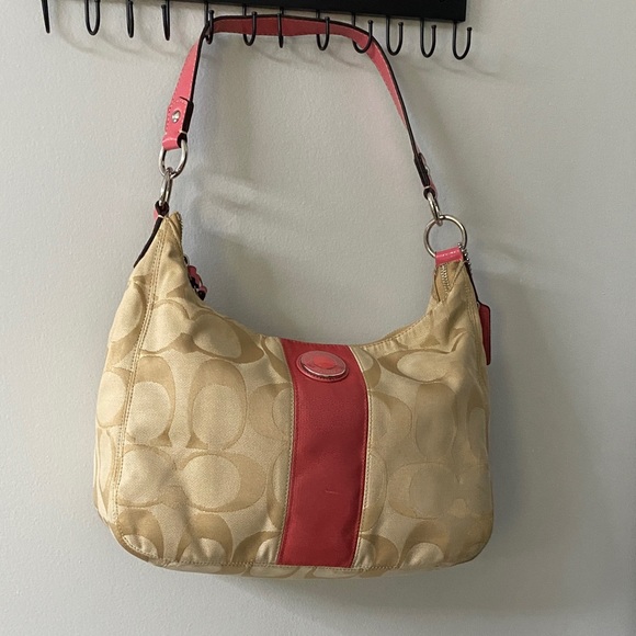 Coach Tan and Pink Hobo Bag - Picture 1 of 1